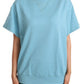 Dolce & Gabbana Blue Cotton Short Sleeves Crew Neck Top
