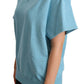 Dolce & Gabbana Blue Cotton Short Sleeves Crew Neck Top