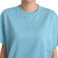 Dolce & Gabbana Blue Cotton Short Sleeves Crew Neck Top