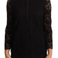 Dolce & Gabbana Black Floral Lace Nylon Blouse Top