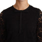 Dolce & Gabbana Black Floral Lace Nylon Blouse Top