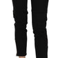 John Galliano Black Mid Waist Cropped Cut Hem Denim Casual Pants