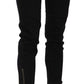 John Galliano Black Mid Waist Cropped Cut Hem Denim Casual Pants
