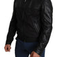 Dolce & Gabbana Black Nylon Full Zip Men Bomber Coat Jacket