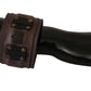 Scervino Street Brown Leather Branded Wide Buckle Closure Bracelet