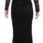 Dolce & Gabbana Black Cotton Lace Mermaid Long Sleeves Dress