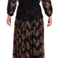 Dolce & Gabbana Black Lace Floral Polka Maxi Capri Dress