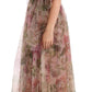 Dolce & Gabbana Multicolor Floral Print Long Maxi Gown Dress
