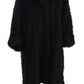 Dolce & Gabbana Black Mohair Fur Cape Trench Coat Jacket