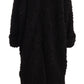 Dolce & Gabbana Black Polyester Fur Trench Coat Jacket