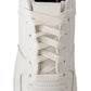 SIGNS White Leather Perforated Lace Up Sneakers Casual Men Shoes