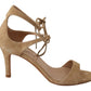 Maria Christina Beige Suede Leather Ankle Strap Pumps Shoes