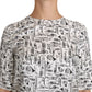 Dolce & Gabbana White Musical Instruments Print Blouse