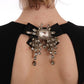 Dolce & Gabbana Black Stretch Crystal Sheath Gown Dress