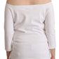EXTERIOR White Long Sleeves Off Shoulder Women Top Blouse