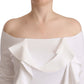 EXTERIOR White Long Sleeves Off Shoulder Women Top Blouse
