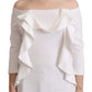 EXTERIOR White Long Sleeves Off Shoulder Women Top Blouse