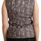 Comeforbreakfast Brown Black Vest Leather Sleeveless Top Blouse