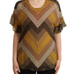 Twinset Multicolor Stripes Short Sleeves Round Neck Top Blouse