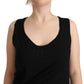 Roberto Cavalli Black Sleeveless Cotton Sheath Mini Dress