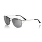 Frankie Morello Silver Metallic Fibre Men Sunglass