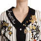 Dolce & Gabbana White Cotton Crystal Charms Amore Shirt