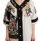 Dolce & Gabbana White Cotton Crystal Charms Amore Shirt