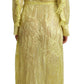 Patrizia Pepe Yellow Silk Long Sleeves Plunging Maxi Dress