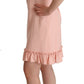 Dolce & Gabbana Pink Ruffled Sleeves Viscose Sheath Dress