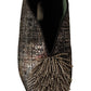 Paola D'Arcano Gold Jacquard Leather Embellished Slip On Shoes