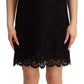 Dolce & Gabbana Black Floral Lace Sheath Sleeveless Mini Dress