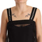Dolce & Gabbana Black Silk Stretch Crystal Sheath Mini Dress