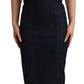 Dolce & Gabbana Dark Blue Cotton Denim Sheath Midi Dress
