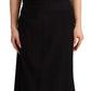 Dolce & Gabbana Black Silk Stretch Strapless Sheath Midi Dress