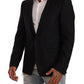 Dolce & Gabbana Black Wool Single Breasted Suit GOLD Jacket
