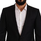 Dolce & Gabbana Black Wool Single Breasted Suit GOLD Jacket