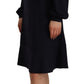 Twinset Black Long Sleeves Open Shoulder A-line Dress