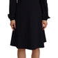 Twinset Black Long Sleeves Open Shoulder A-line Dress