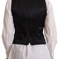 Dolce & Gabbana Black Button Down Sleeveless Vest Viscose Top