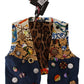 Dolce & Gabbana Multicolor Embellished Waist Coat Cotton Top