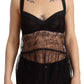 Dolce & Gabbana Black Silk Lace Babydoll Nylon Lingerie Top