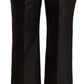Dolce & Gabbana Black 100% Silk Flared Cropped Pants