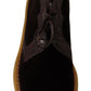 Dolce & Gabbana Brown Velvet Exotic Leather Boots