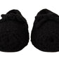 Dolce & Gabbana Black Slip On Ballerina Flats Wool Knit Shoes