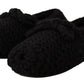 Dolce & Gabbana Black Slip On Ballerina Flats Wool Knit Shoes