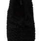 Dolce & Gabbana Black Slip On Ballerina Flats Wool Knit Shoes