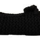 Dolce & Gabbana Black Slip On Ballerina Flats Wool Knit Shoes