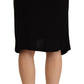 PLEIN SUD Black High Waist Pencil Knee Length Viscose Skirt