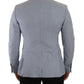 Dolce & Gabbana Blue Cotton Linen Slim Fit Jacket Coat Blazer