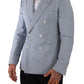 Dolce & Gabbana Blue Cotton Linen Slim Fit Jacket Coat Blazer